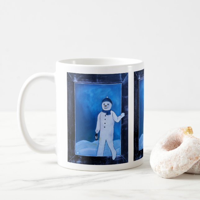 Caneca De Café The Snowman's Escape Painting by Alfred Fox  (Com Donut)