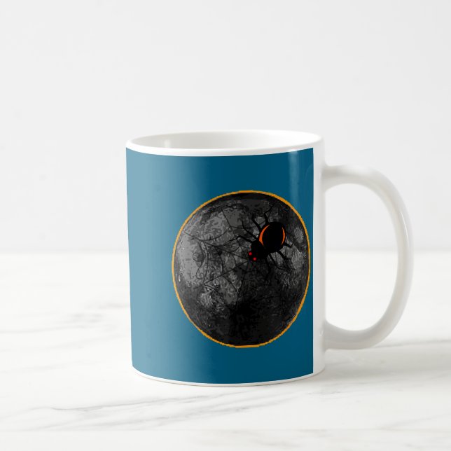 Caneca De Café The Spider Web Arachnid Moon Solar (Direita)