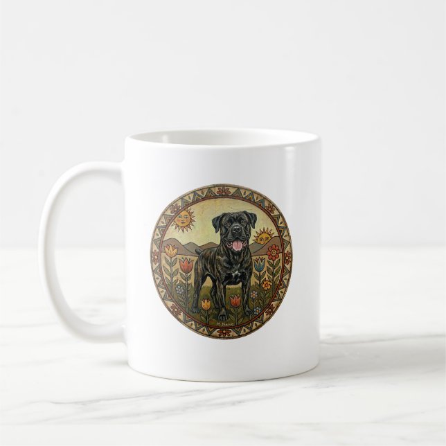 Caneca De Café The Starry Mastiff: Naive Art Cane Corso (Esquerda)