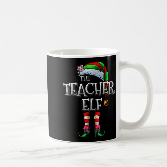 Caneca De Café The Teacher Elf Shirt Matching Family Funny Christ (Direita)