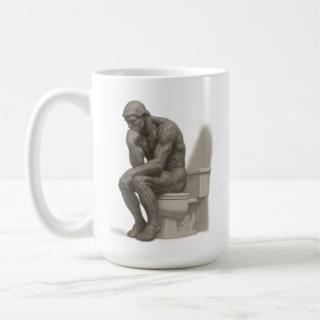 Caneca De Café The Thinker on the Throne – Classical Charcoal Sty (Esquerda)