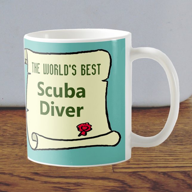 Caneca De Café The World's Best Scuba Diver. (Criador carregado)