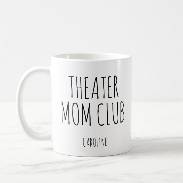 Caneca De Café Theater Mom Personalized Name Drama Club Parent  (Esquerda)