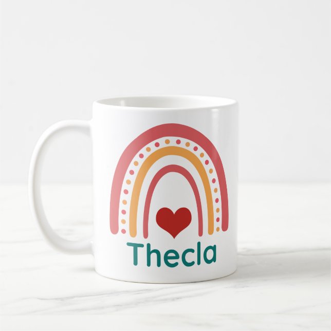 Caneca De Café Thecla Vintage Boho Rainbow (Esquerda)