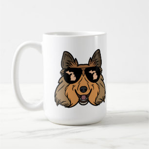 Caneca de café Theme do Michigan - Sheltie Sheepdo