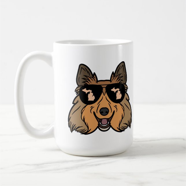 Caneca de café Theme do Michigan - Sheltie Sheepdo (Esquerda)