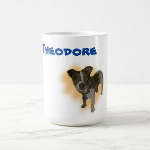 Caneca De Café Theodore Name With Jack Russell, Coffee Mug