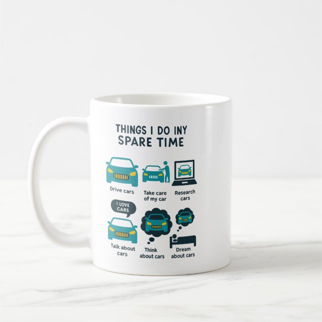 Caneca De Café Things I Do In My Spare Time | Driving (Esquerda)