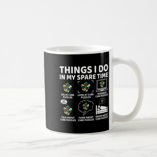 Caneca De Café Things I Do In My Spare Time Funny Cube Puzzle Spe (Direita)