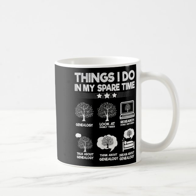 Caneca De Café Things I Do In My Spare Time Funny Genealogy  (Direita)