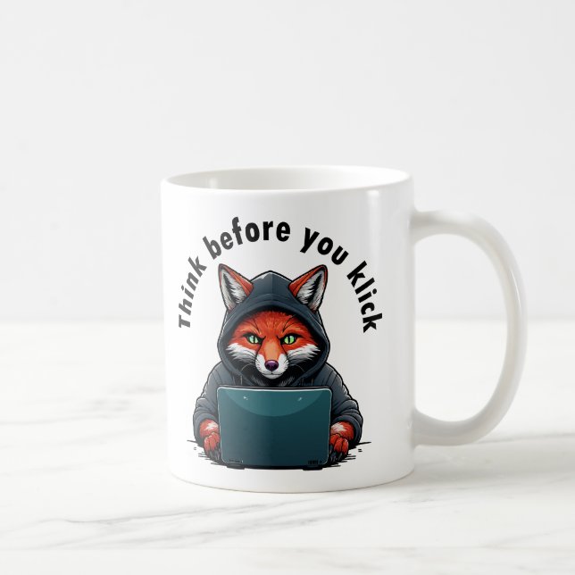 Caneca De Café Think before you click - Cyber Security (Direita)