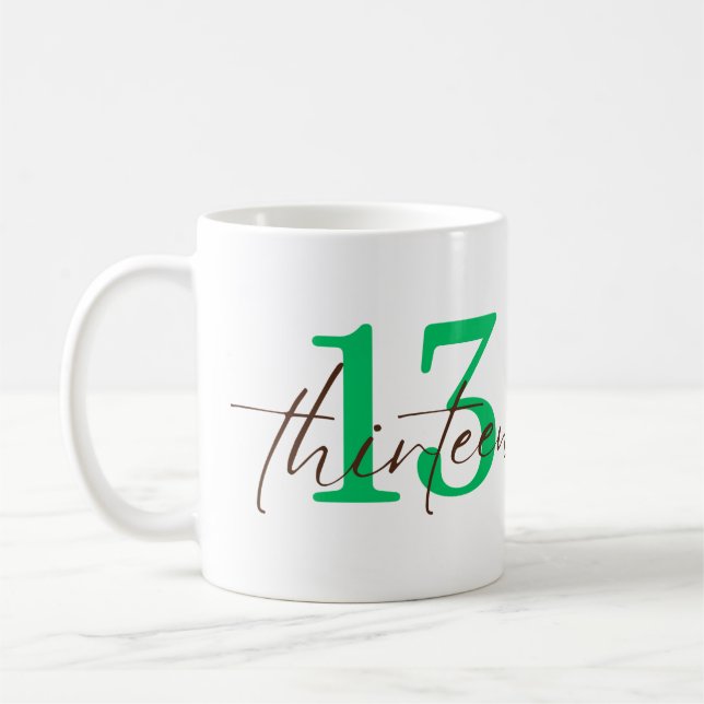 Caneca De Café Thirteenth 13 Year Anniversary Personalization (Esquerda)