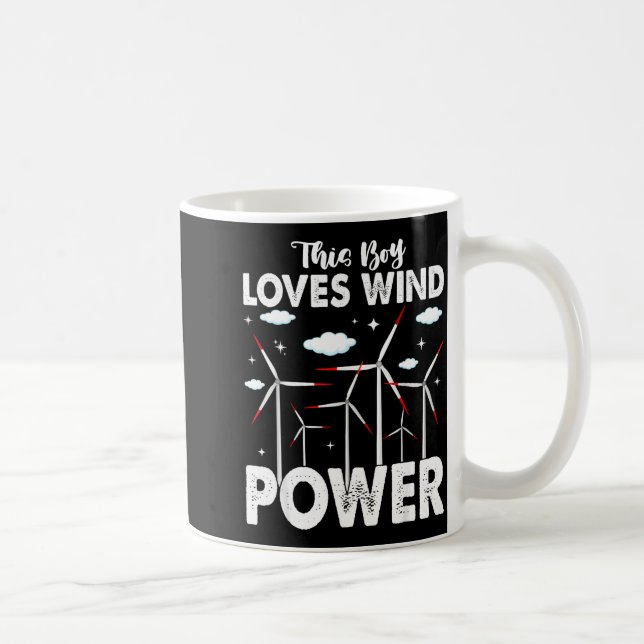 Caneca De Café This Boy Loves Wind Wer, Windmill Turbine Technici (Direita)