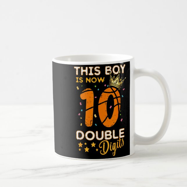 Caneca De Café This Boy Now 10 Double Digits Crown 10th Birthday  (Direita)