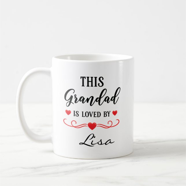 Caneca De Café This Grandad Is Loved Personalised Mug Gift Granny (Esquerda)