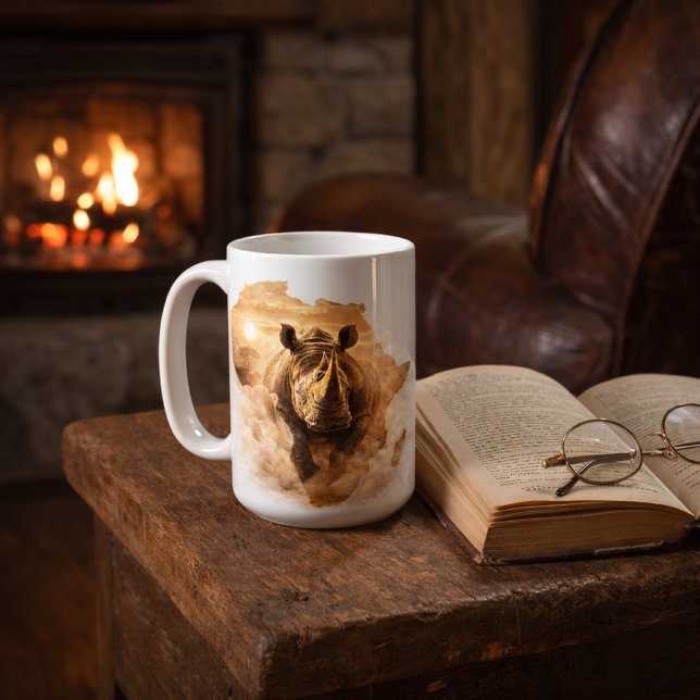 Caneca De Café This Is Africa Rhino | African Strength Wildlife (Criador carregado)