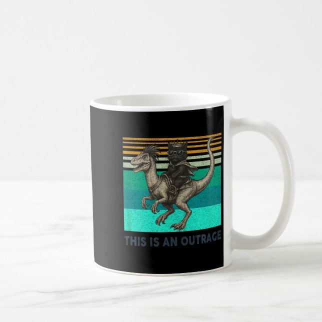 Caneca De Café This Is An Outrage Funny Princess Cat Riding Dinos (Direita)