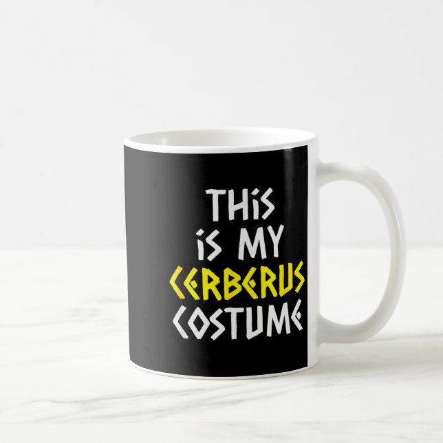 Caneca De Café This Is My Cerberus Costume Halloween Greek Mythol (Direita)