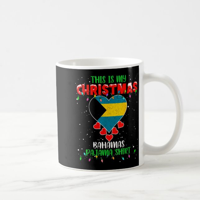 Caneca De Café This Is My Christmas Lights Love Bahamas Flag Paja (Direita)