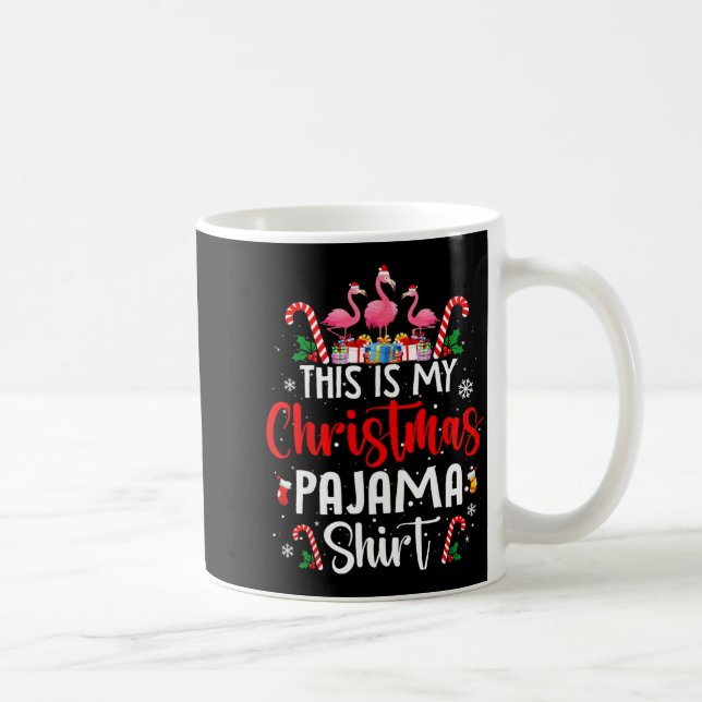 Caneca De Café This Is My Christmas Pajama Flamingos Holiday Fun  (Direita)