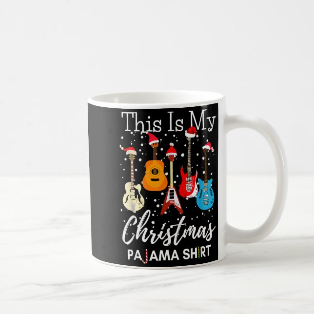 Caneca De Café This Is My Christmas Pajama Guitar Guitarist Music (Direita)