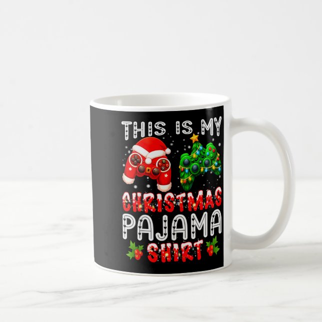 Caneca De Café This Is My Christmas Pajama Shirts Controller Pjs  (Direita)