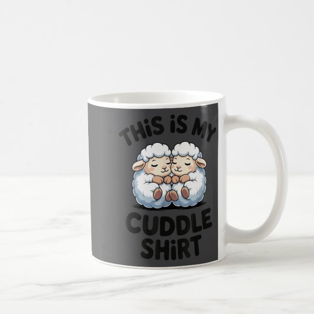Caneca De Café This Is My Cuddle Shirt Cute Sheep Couple Sleep  (Direita)