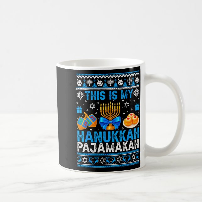 Caneca De Café This Is My Hanukkah Pajamakah Ugly Chanukah Jewish (Direita)