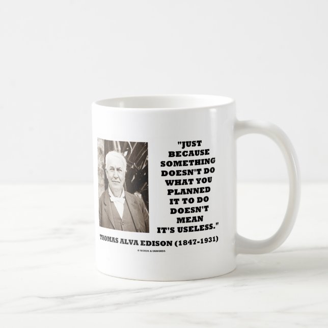 Caneca De Café Thomas Edison não significa suas citações inúteis (Direita)