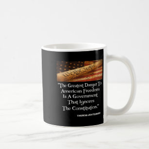 Caneca De Café Thomas Jefferson O Maior Perigo Para A Liberdade Q