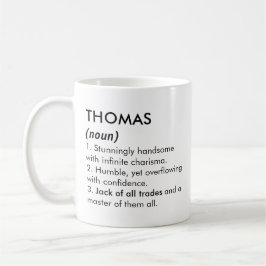 Caneca De Café Thomas name, Editable name, Custom name