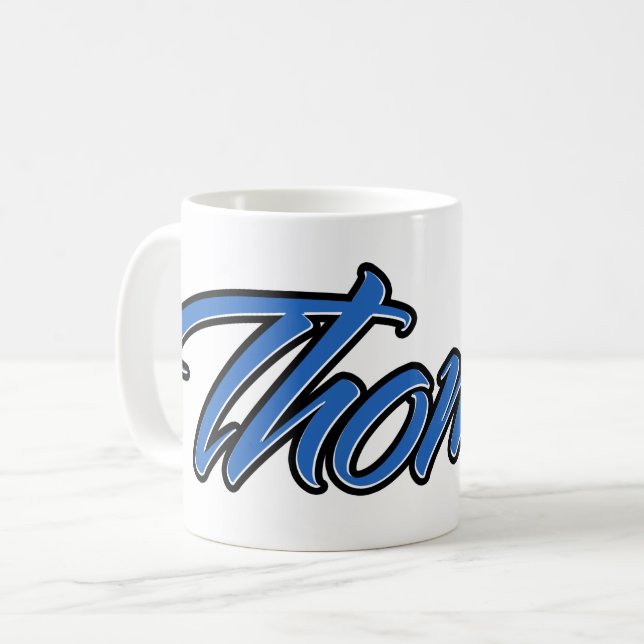 Caneca De Café Thomas Vorname Name blue Tasse Kaffeetasse (Frente Esquerda)