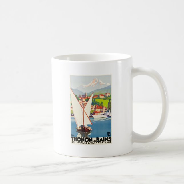 Caneca De Café Thonon Les Bains French Viagem Europe (Direita)