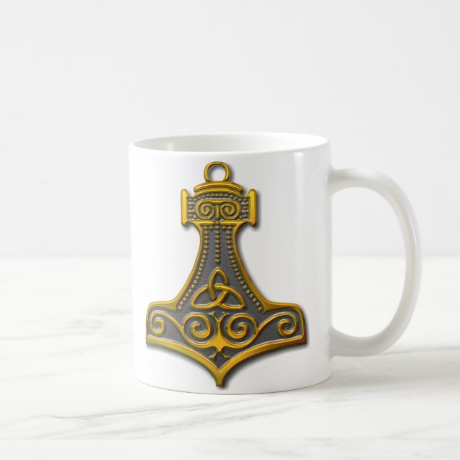 Caneca De Café Thor's Hammer-gold (Direita)
