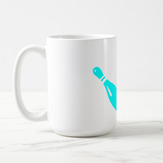 Caneca De Café Three Bowling Pins Aqua Blue (Esquerda)