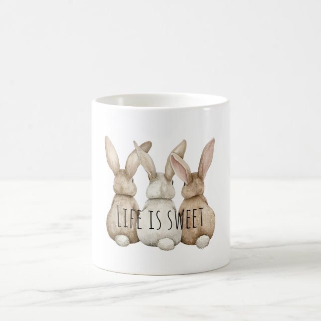 Caneca De Café Three Cute Bunny Rabbits (Centro)