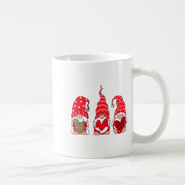 Caneca De Café Three Gnomes Holding Heart Leopard Happy Valentine (Direita)