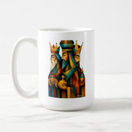 Caneca De Café Three Wise Men Abstract Nativity Art 