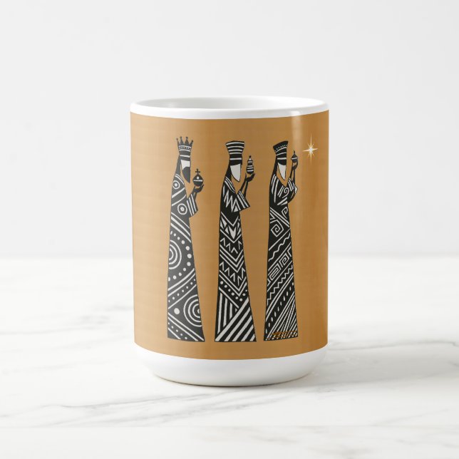 Caneca De Café Three Wise Men Black & White Christmas Nativity (Centro)