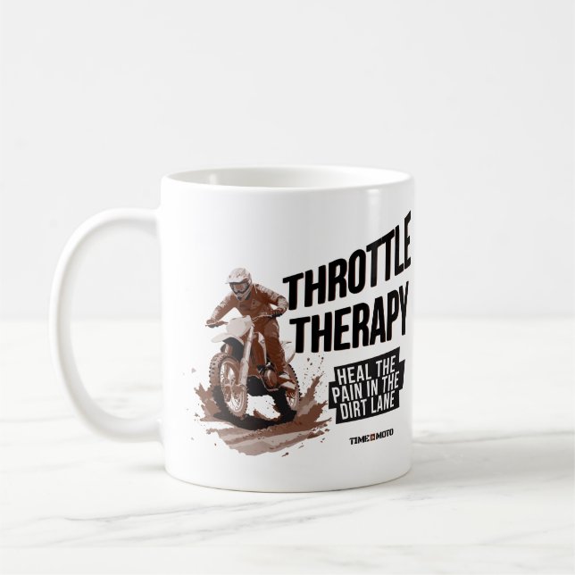 Caneca De Café Throttle Therapy Dirt Bike Coffee Mug (Esquerda)