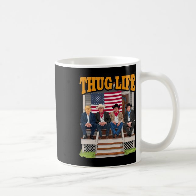 Caneca De Café Thug Life Trump Vance Kennedy Elon Shirt (Direita)