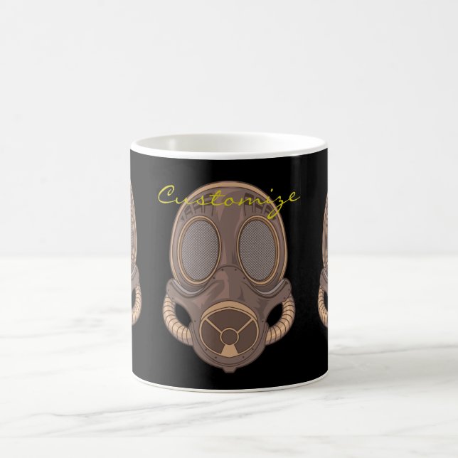 Caneca De Café Thunder_Cove da Máscara de Gás Steampunk (Centro)