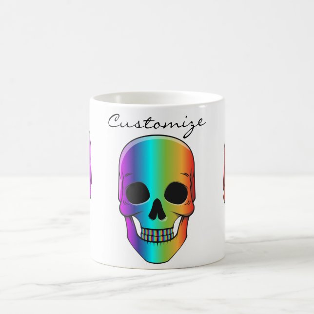 Caneca De Café Thunder_Cove do Crânio Humano Psicodélico (Centro)