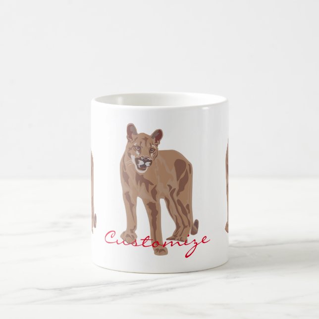 Caneca De Café Thunder_Cove do Leão de Montanha Cougar Puma (Centro)