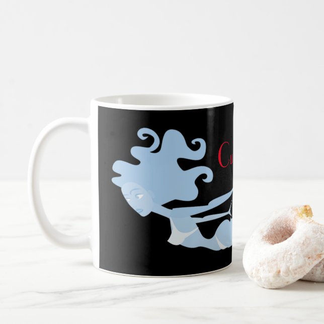 Caneca De Café Thunder_Cove do Swimmer da Sereia Azul (Com Donut)