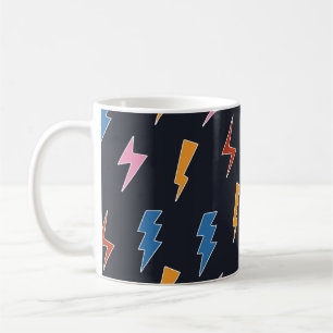 Caneca De Café Thunderbols sem soldadura, raios desenhados à mã