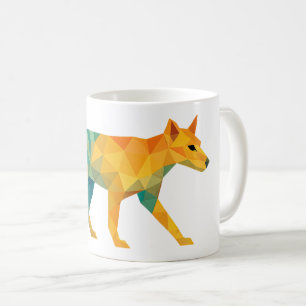 Caneca De Café Thylacina Geométrica - Arte Poligonal da Tasmani