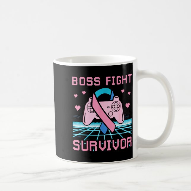 Caneca De Café Thyroid Cancer Awareness Boss Fight Survivor Gamer (Direita)