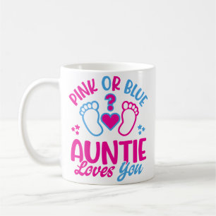 Caneca De Café Tia Ama Você Revelação do Sexo Rosa ou Azul Tia