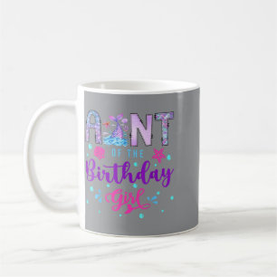 Caneca De Café Tia da Sereia de Aniversário Menina de 1º Aniversá